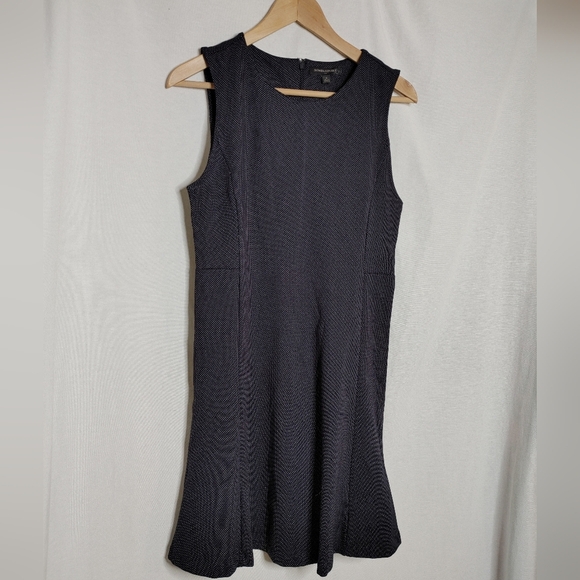 Banana Republic Sheath Dress Fit‎ & Flare Sleeveless Blue White Micro Dot S New - Picture 4 of 8